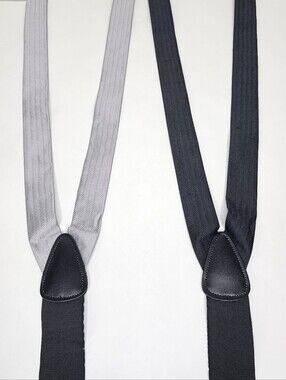 Trafalgar Suspender Bundle Set Of 2 Black & Gray Herringbone